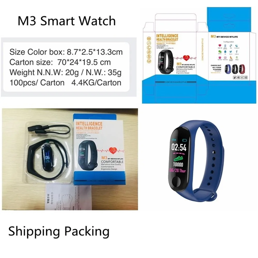 Hot Selling Mi Band 3 M3 Smart Bracelet Watch Popular M3 M4 M5 M6 Smart Band Fitness Mi Band 3