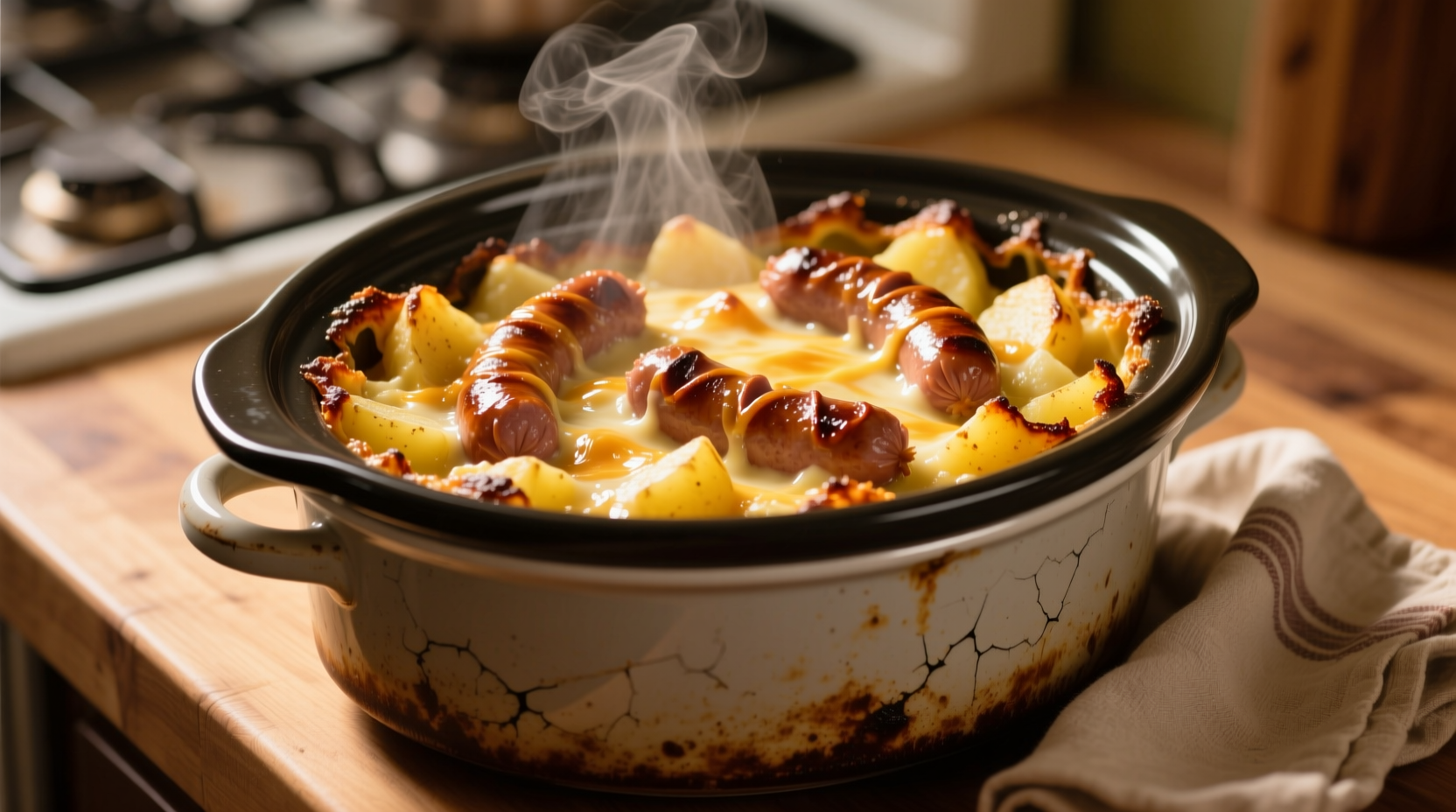 5 Zutaten Slow Cooker Wurst-Kartoffel-Auflauf: Einfach & Lecker