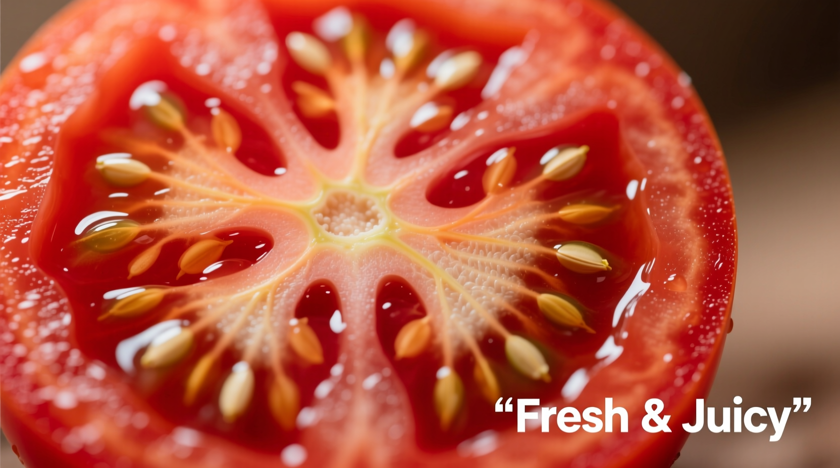 Tomato cross-section showing seeds