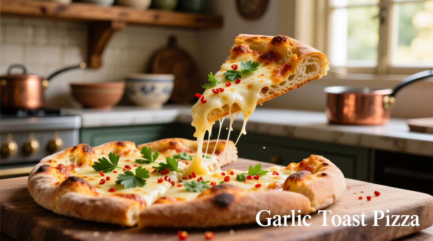 garlic toast pizza