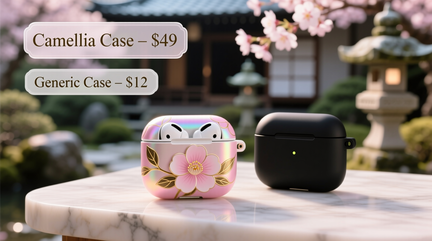 camellia airpods case vs generic case is the flower design worth the extra cost 3