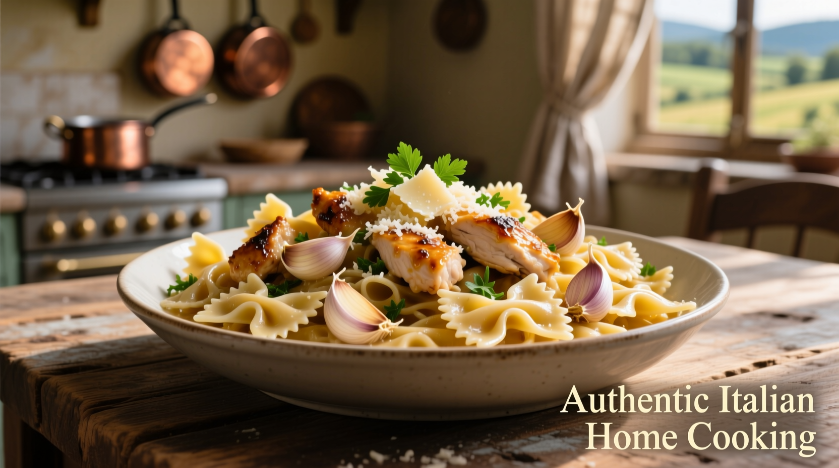 Perfect Farfalle with Chicken and Roasted Garlic Recipe
