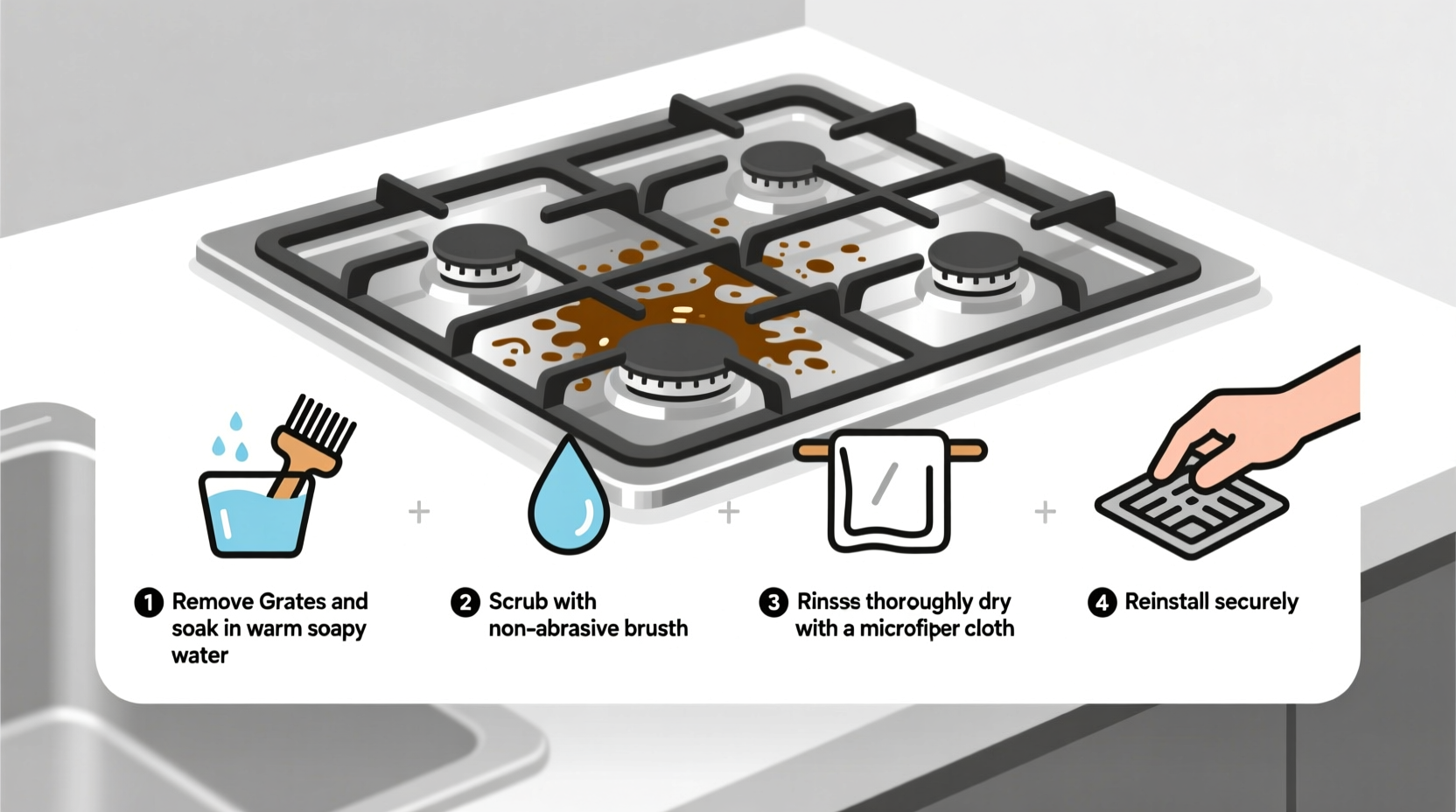 how to clean stove grates