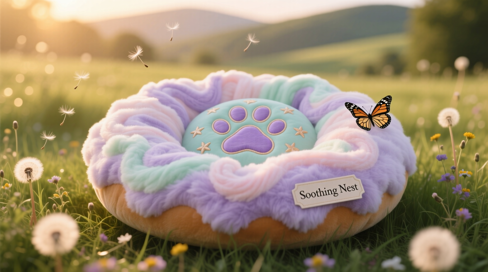 calming donut bed for pets with soothing comfort and support
