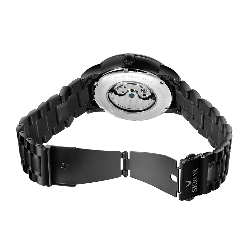 Forsining 8179 Steampunk De Luxe Cadran Noir Hommes Automatique Mécanique Montre-Bracelet Top Marque De Luxe Mâle Horloge Relogio acier bande