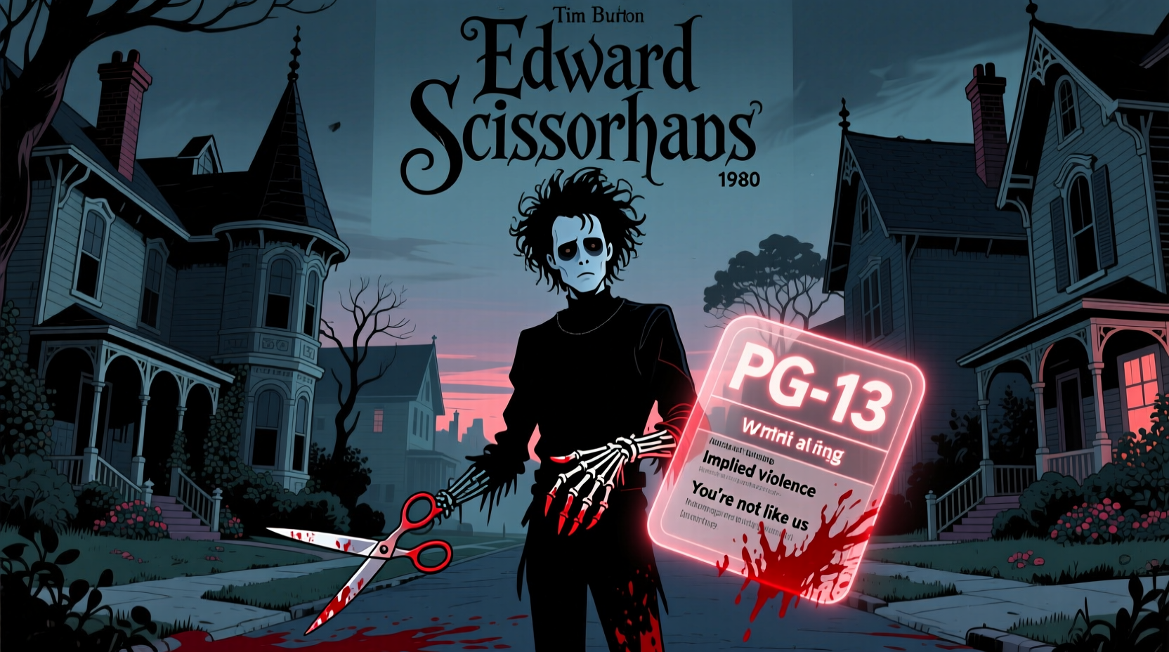 why is edward scissorhands rated pg 13 movie rating explained