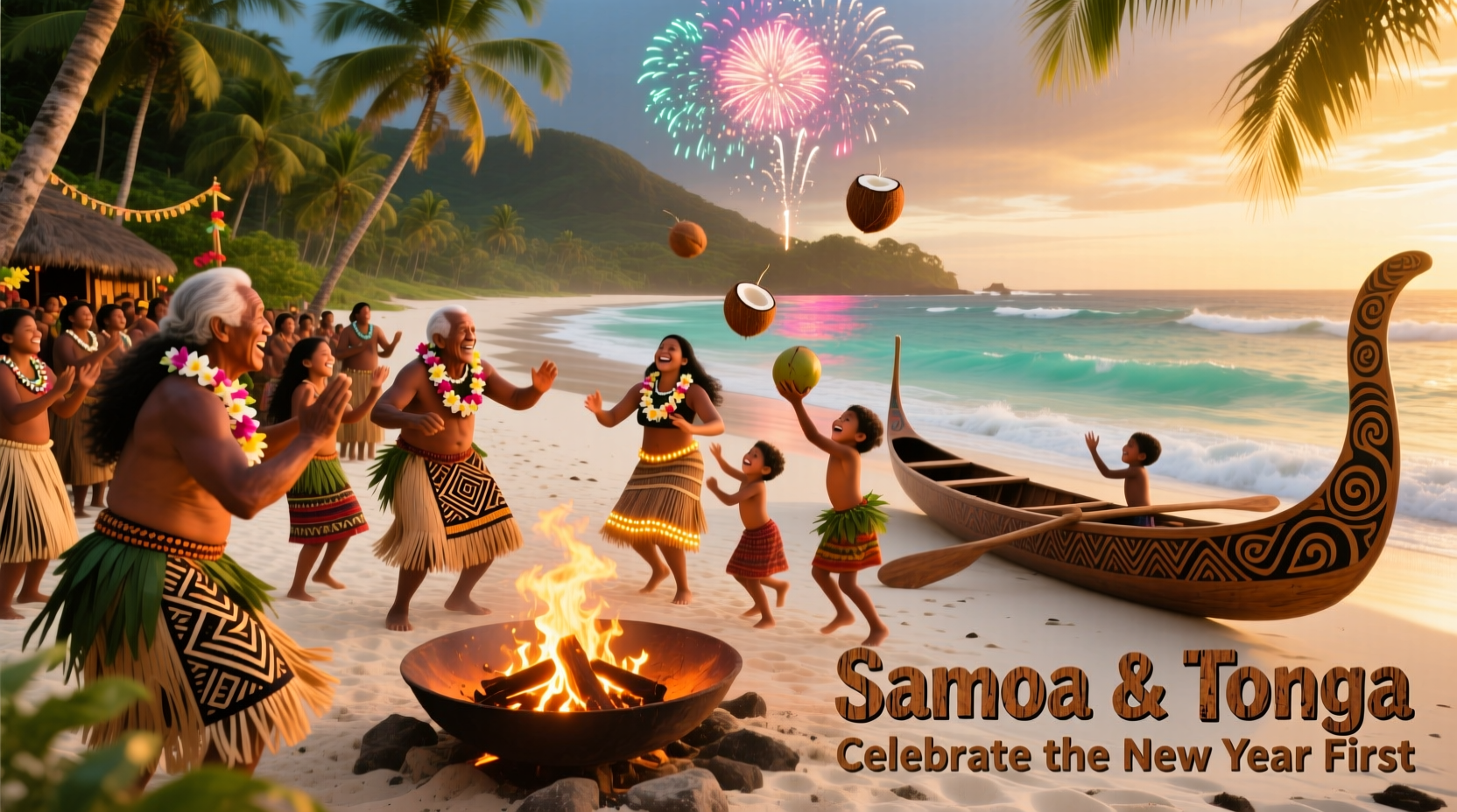 who celebrates first the new year in the world