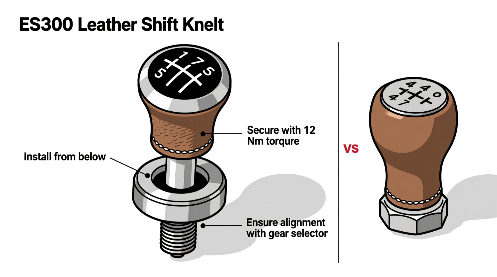 ES300 Leather Shift Knob Installation Guide