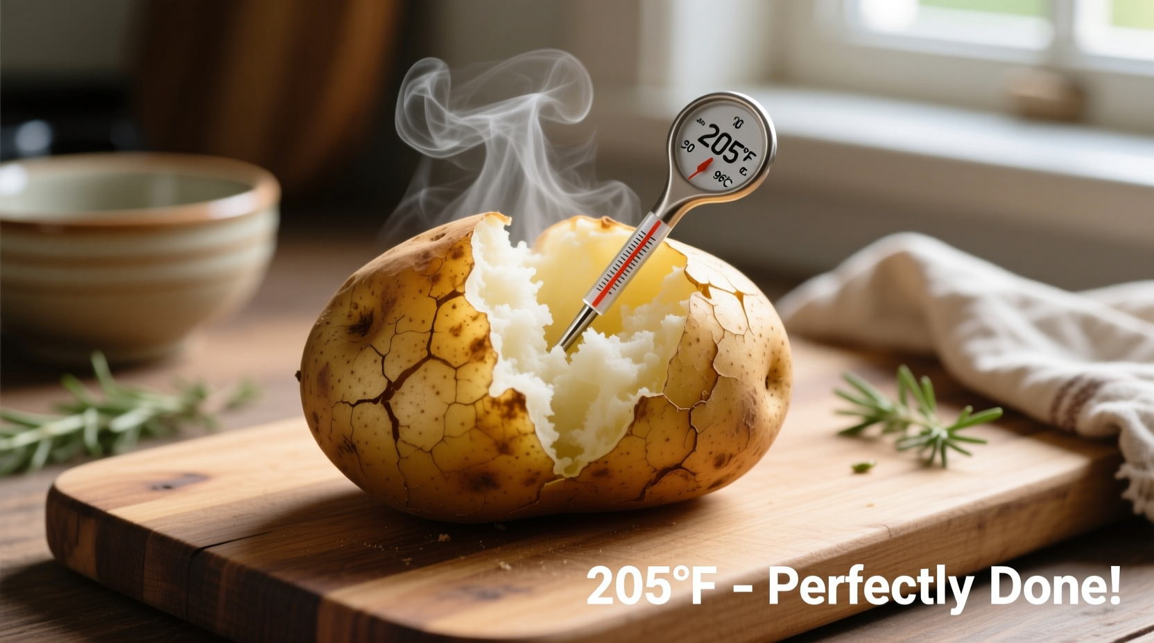 Baked Potato Done Temperature: 205-210°F (96-99°C)