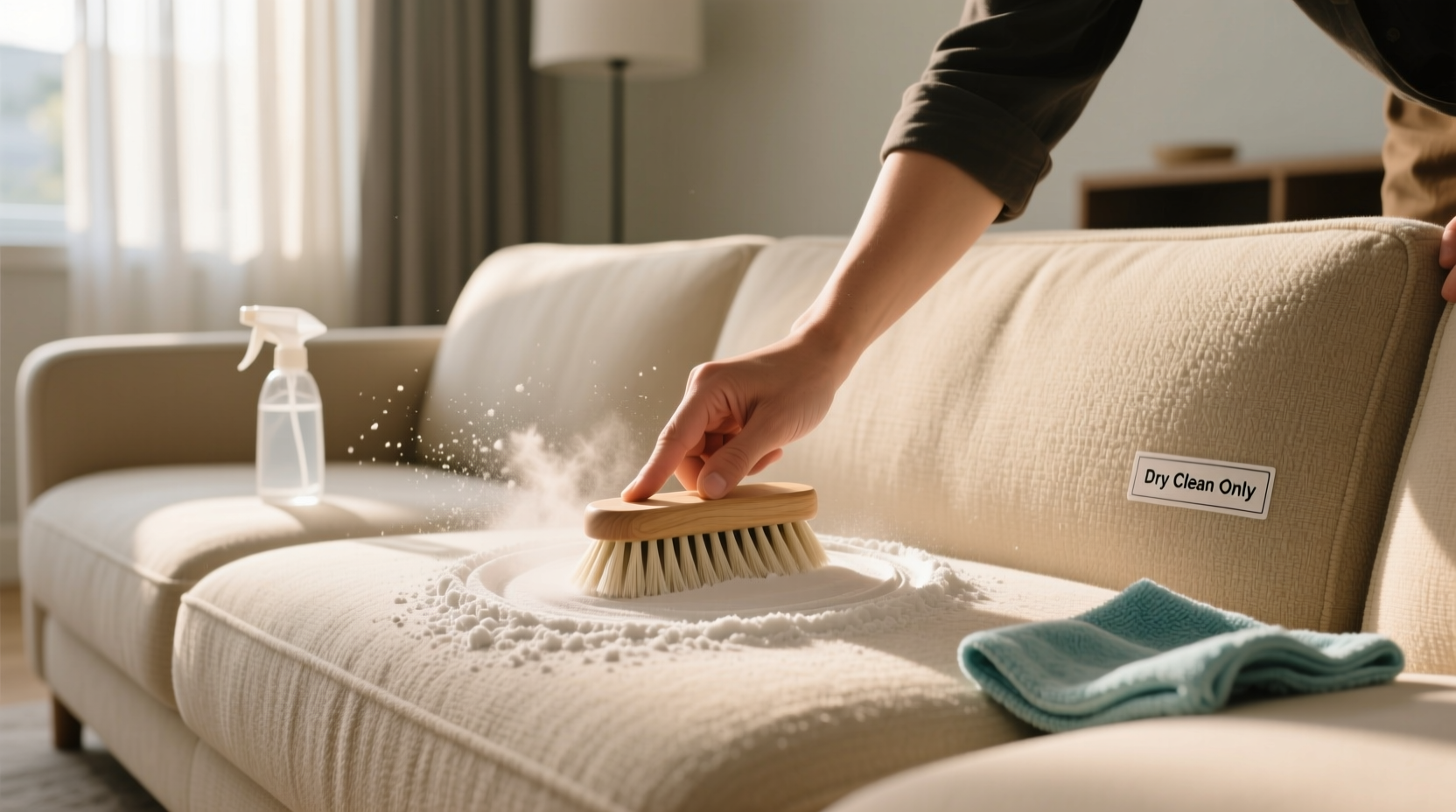 how to clean fabric sofa without water