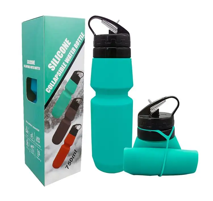 BPA Free Collapsible Silicone Drinking Canteen Leak Proof Sports Water Bottles Good Silicone Travel Bottles