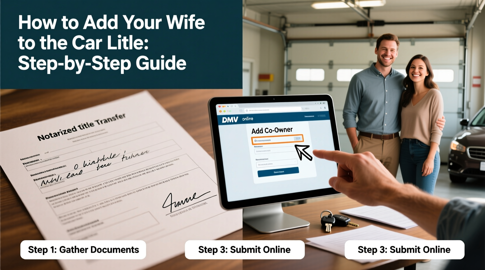 how to add wife to car title