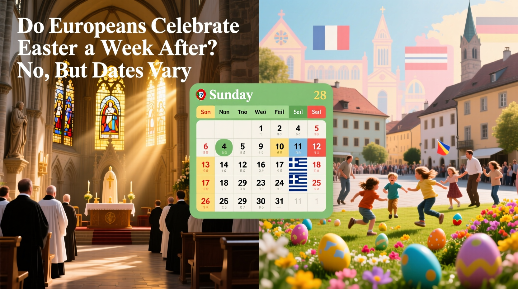 do europeans celebrate easter a week after