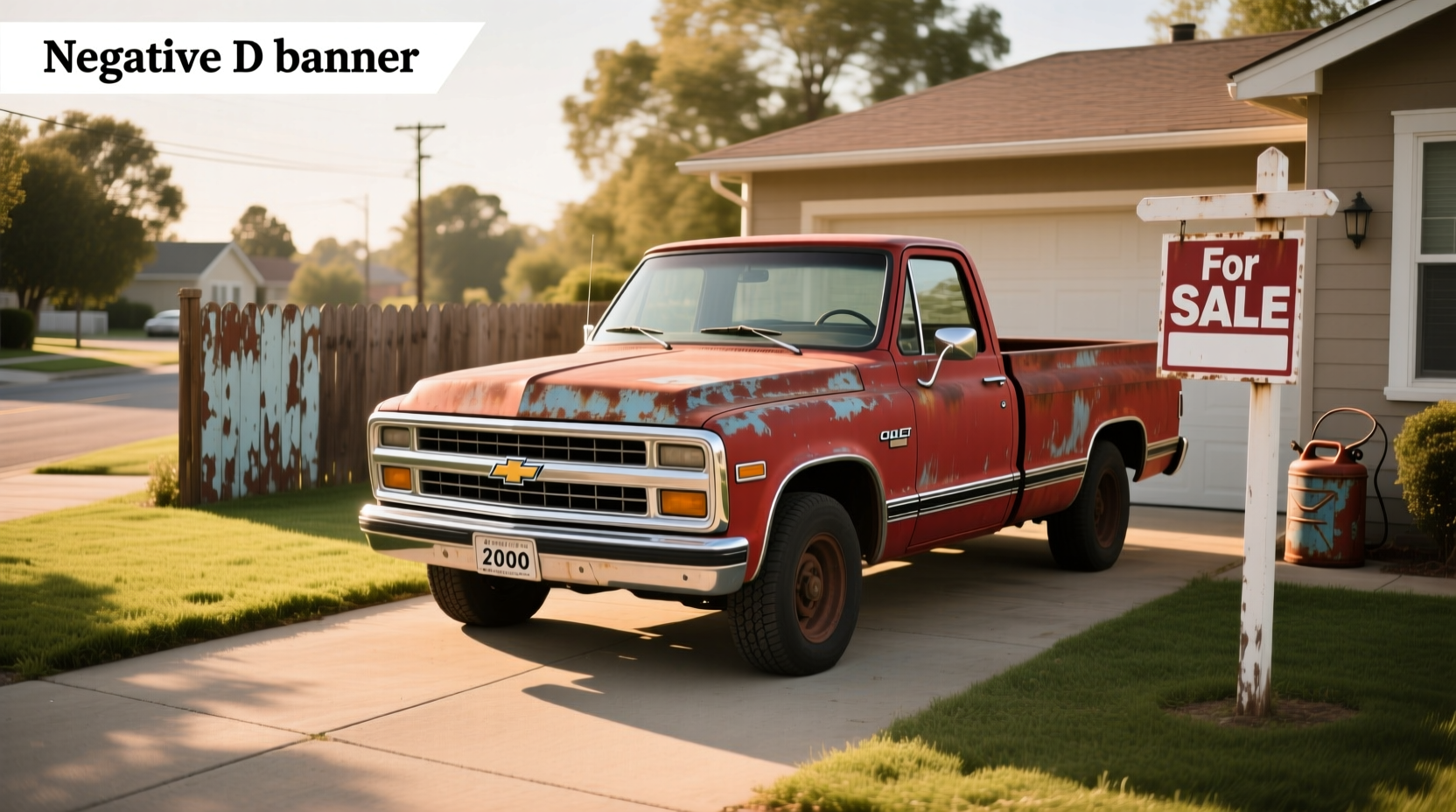 2000 Chevy pickup truck for sale on a gravel lot