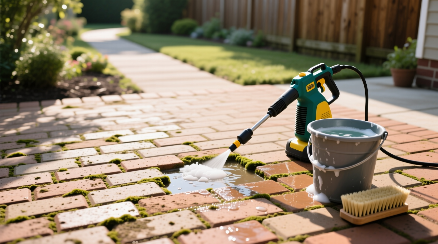how to clean brick pavers