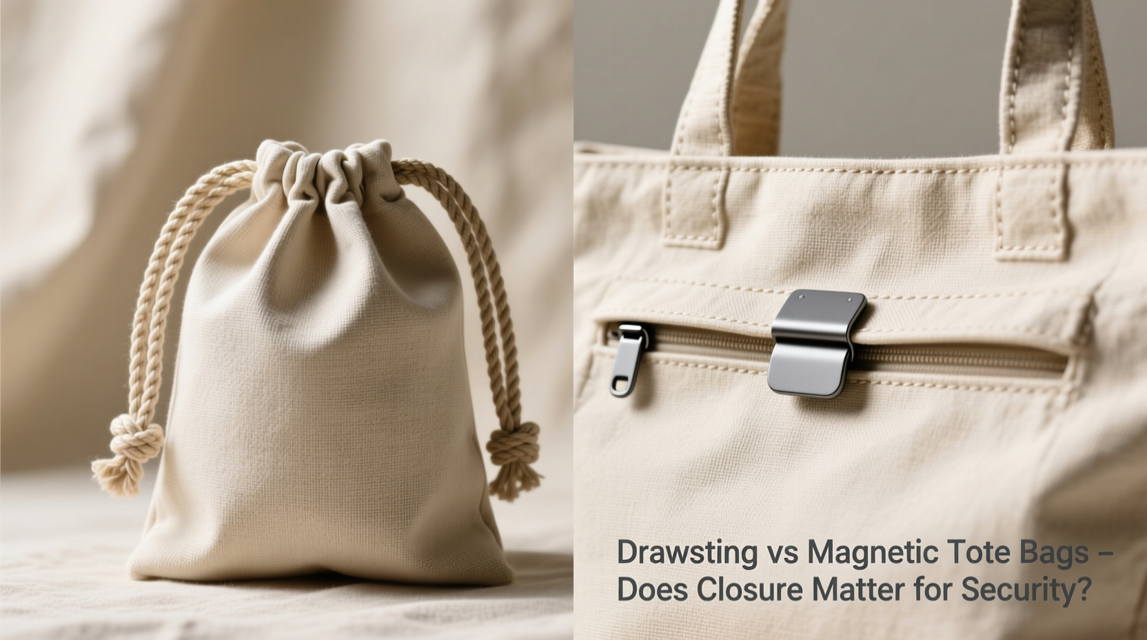 drawstring vs magnetic tote bags does the closure really matter for security