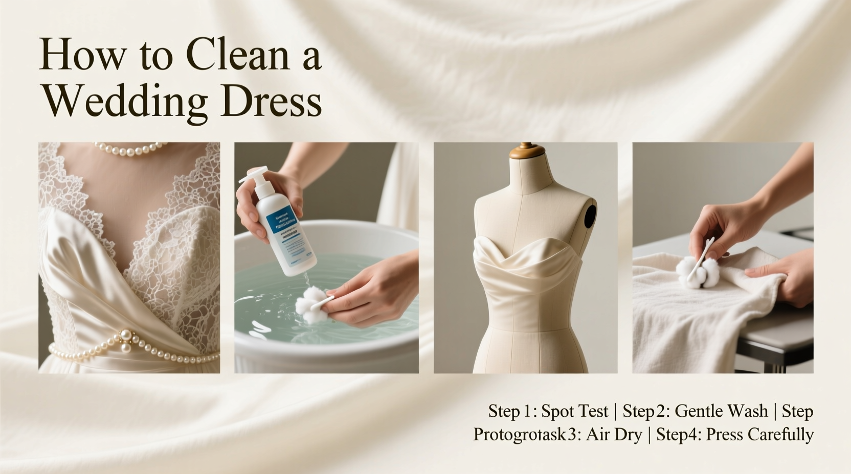 how to clean a wedding dress