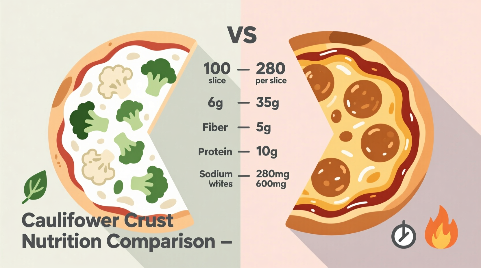 Cauliflower pizza crust nutrition comparison