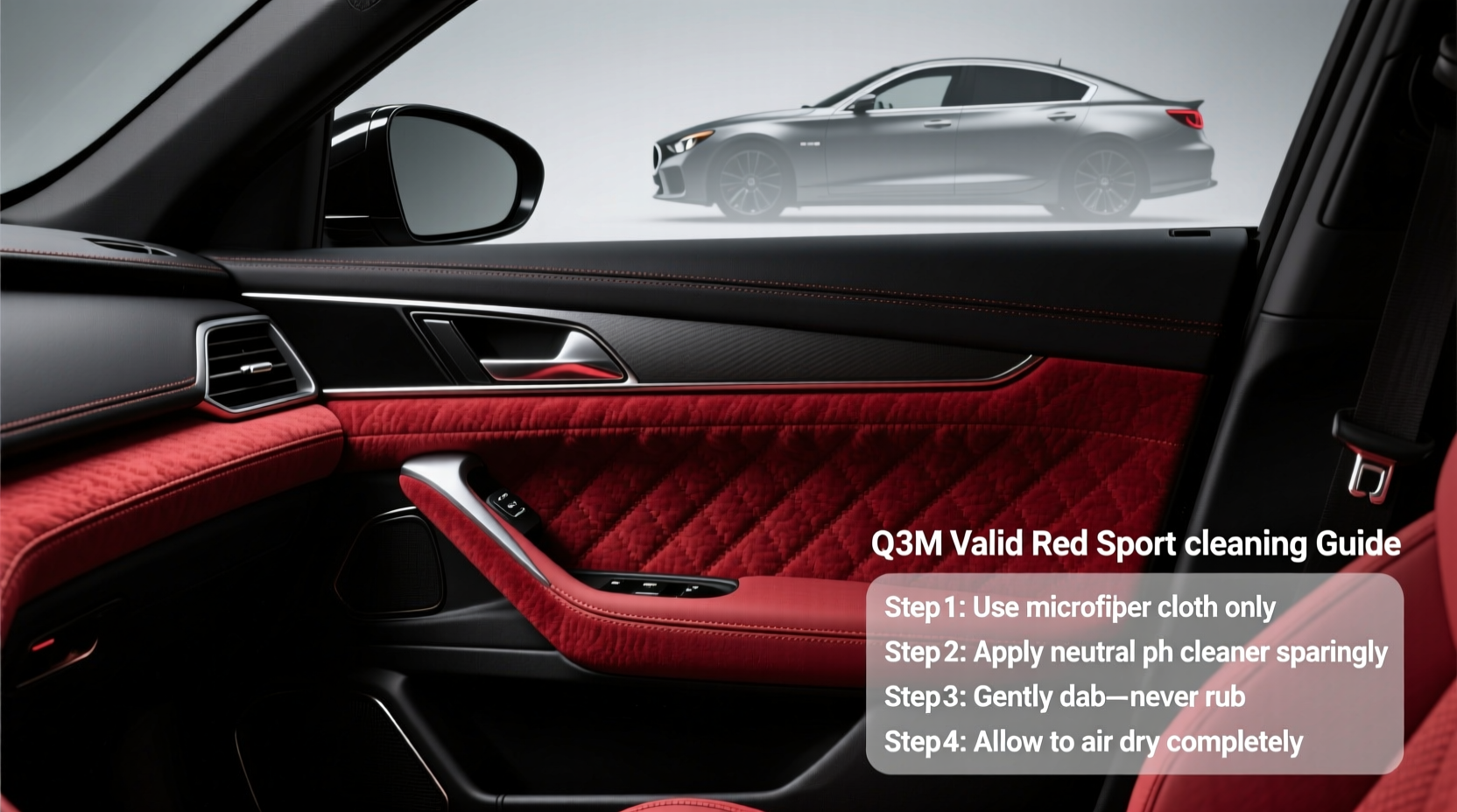 q50 red sport alcantara cleaning guide