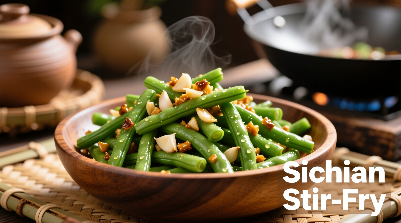 green beans and garlic