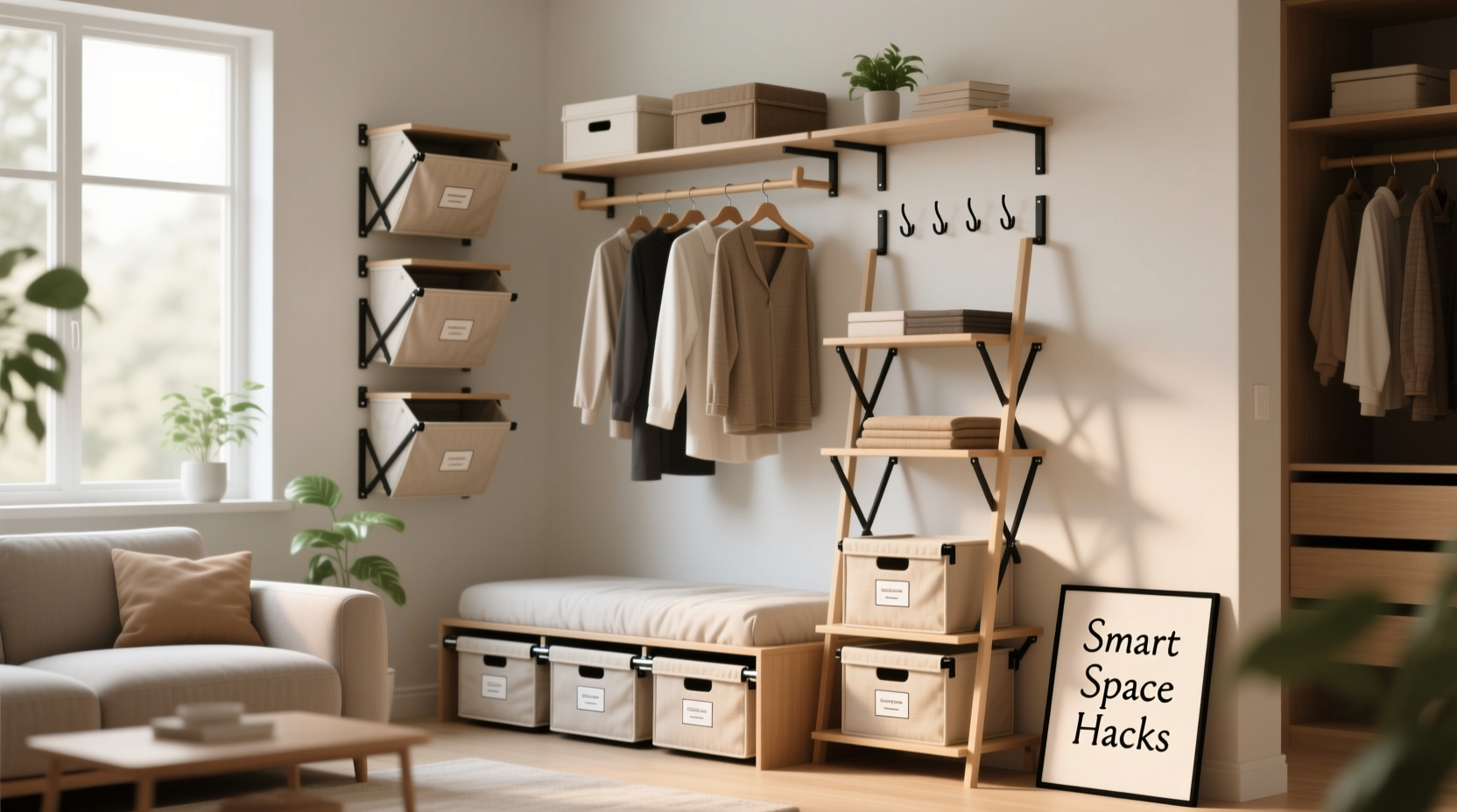 creative and practical ways to store clothes without a wardrobe for any space