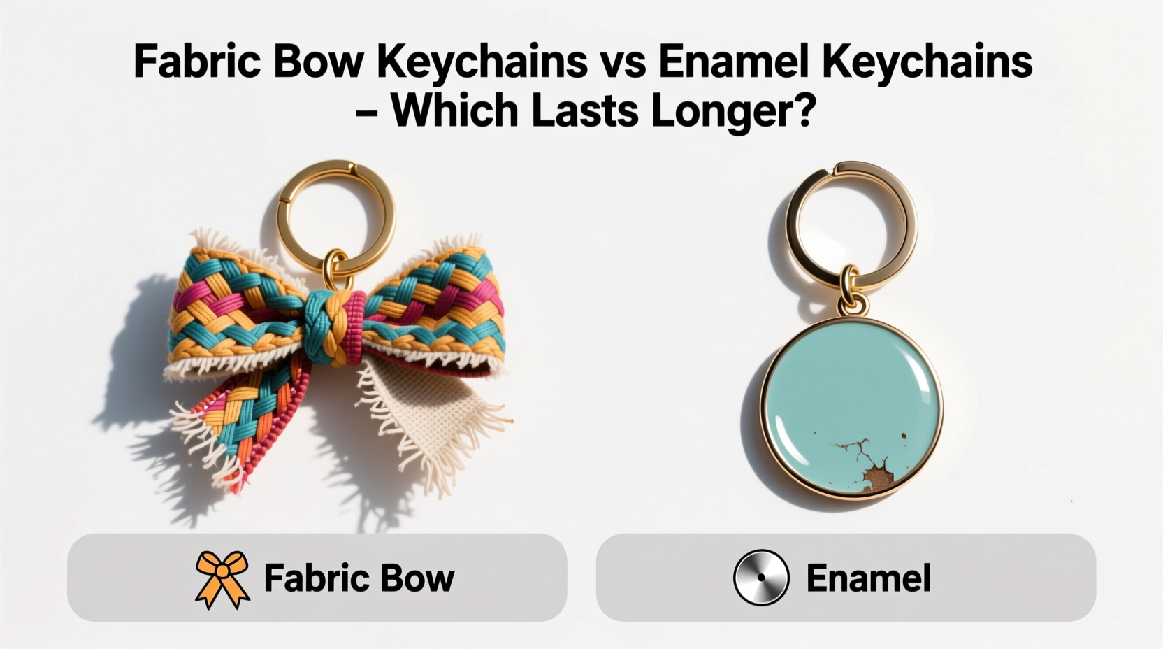 fabric bow keychains vs enamel keychains which one lasts longer on your keys