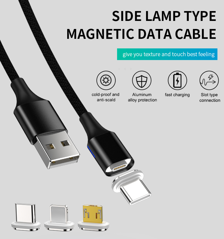 New design super speed charger 3in1 usb magnetic charging cable