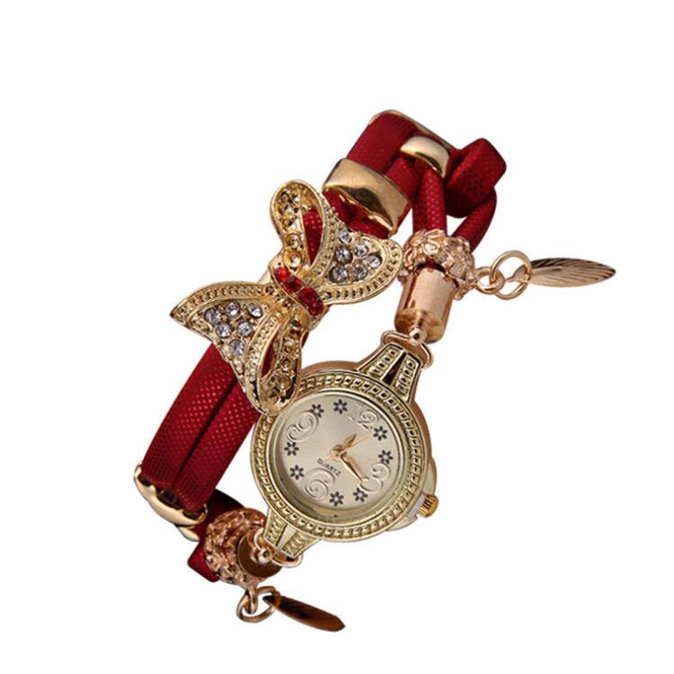 Casual Fashion ladies bracelet watch bow knot wish new bracelet Creative watch