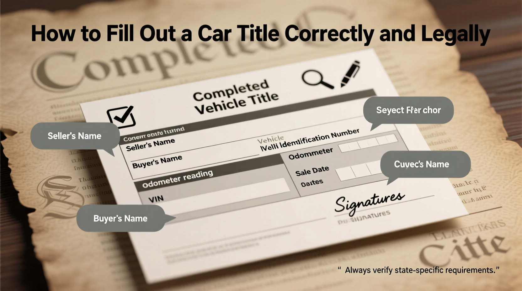 how do you fill out a car title