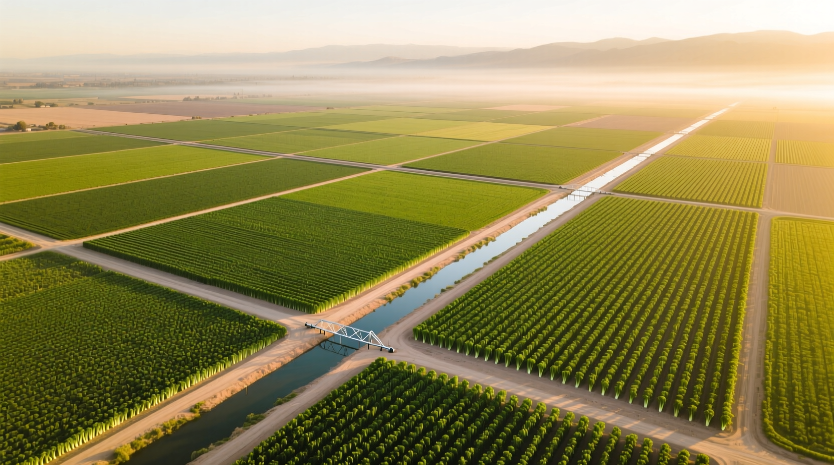 Aerial view of celery fields in California's Imperial Valley