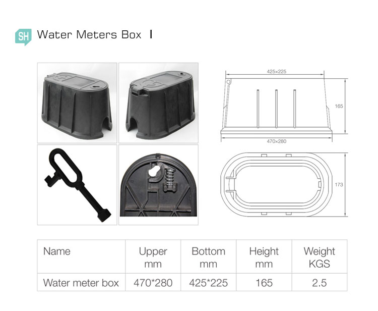 DN15~DN32 Dry Dial Class B Plastic Water Meter Box for smart water meter casing