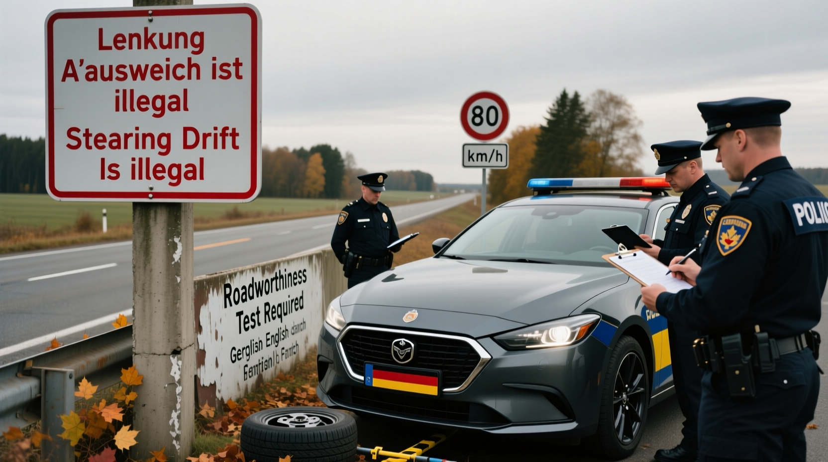 steering drift legality mot canada germany