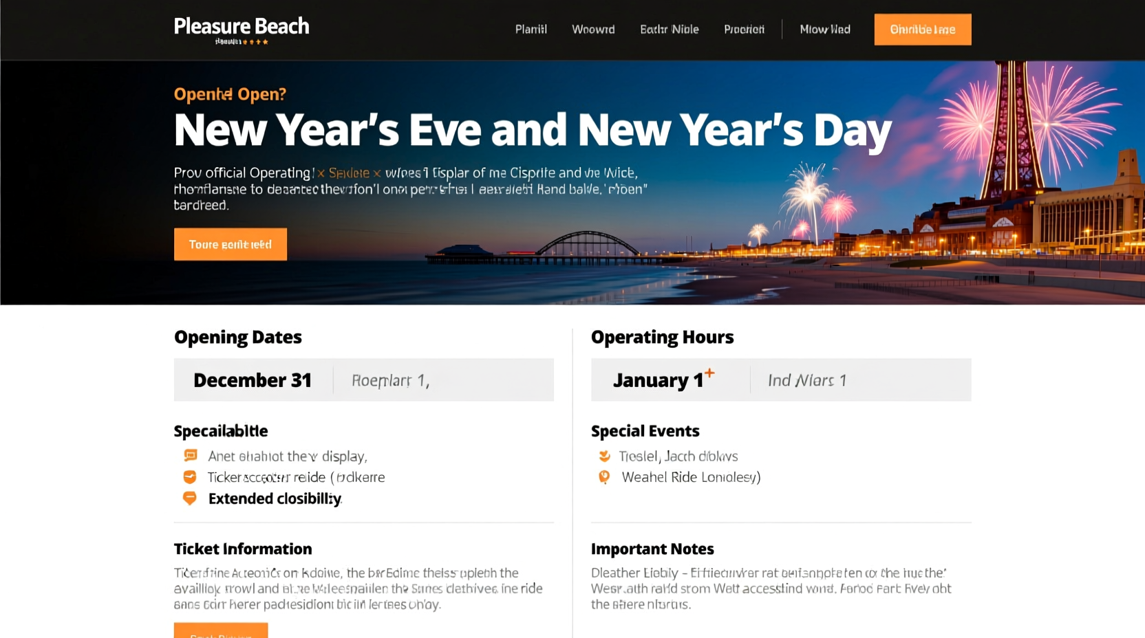 is blackpool pleasure beach open at new year