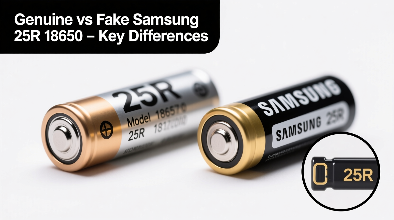 how to spot a real samsung 25r 18650 battery vs the fakes