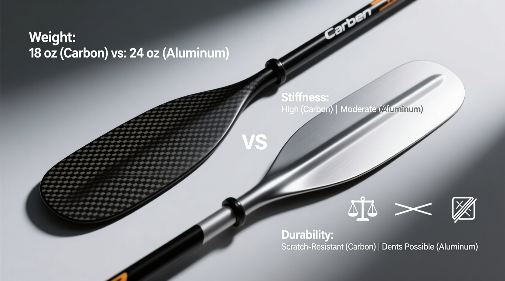 carbon paddle vs aluminum
