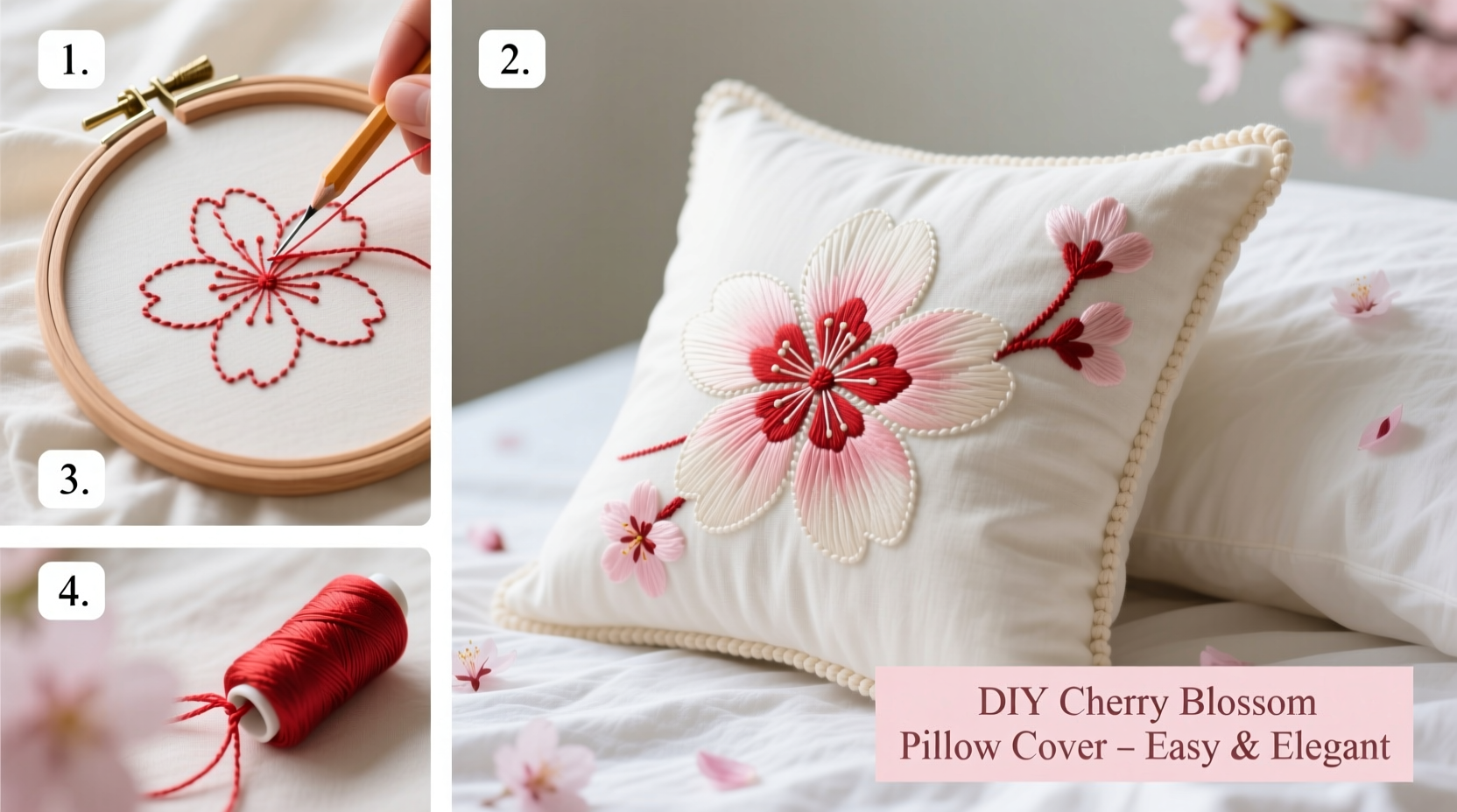 step by step guide to crafting a beautiful diy cherry blossom pillow cover for any skill level