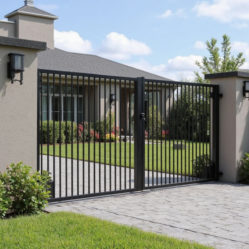 Driveway Gates for Size, application: warehouse, robust steel construction, customizable dimensions.