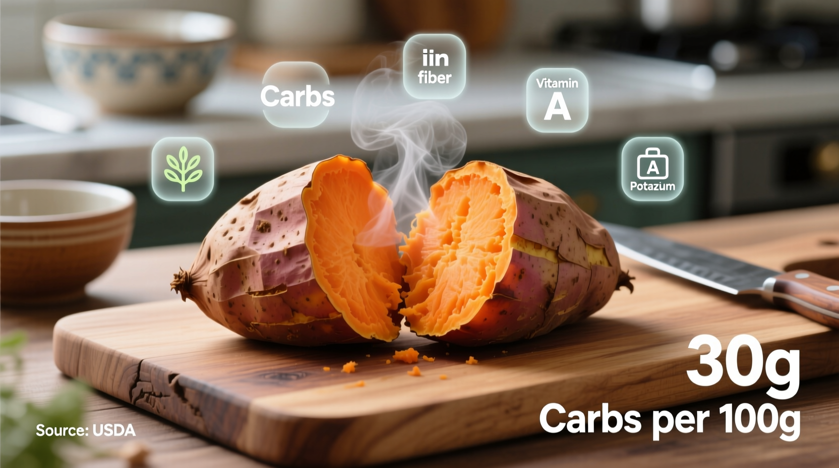 carbs in baked sweet potato