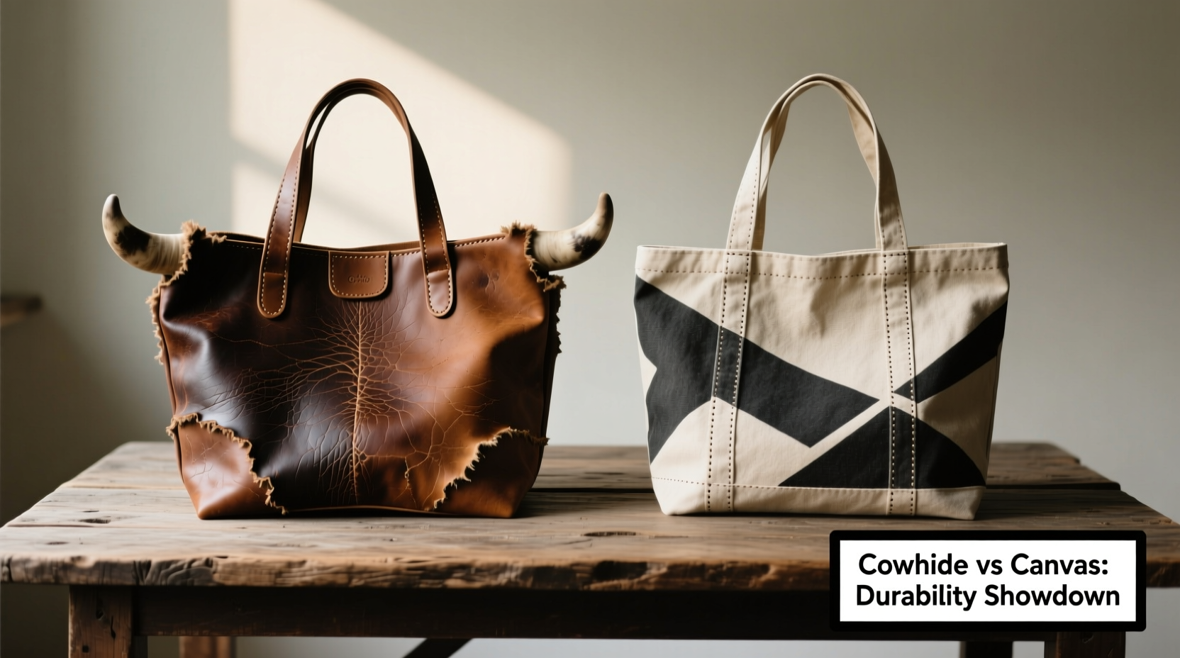 cowhide vs canvas bags is one really more durable or just bougier