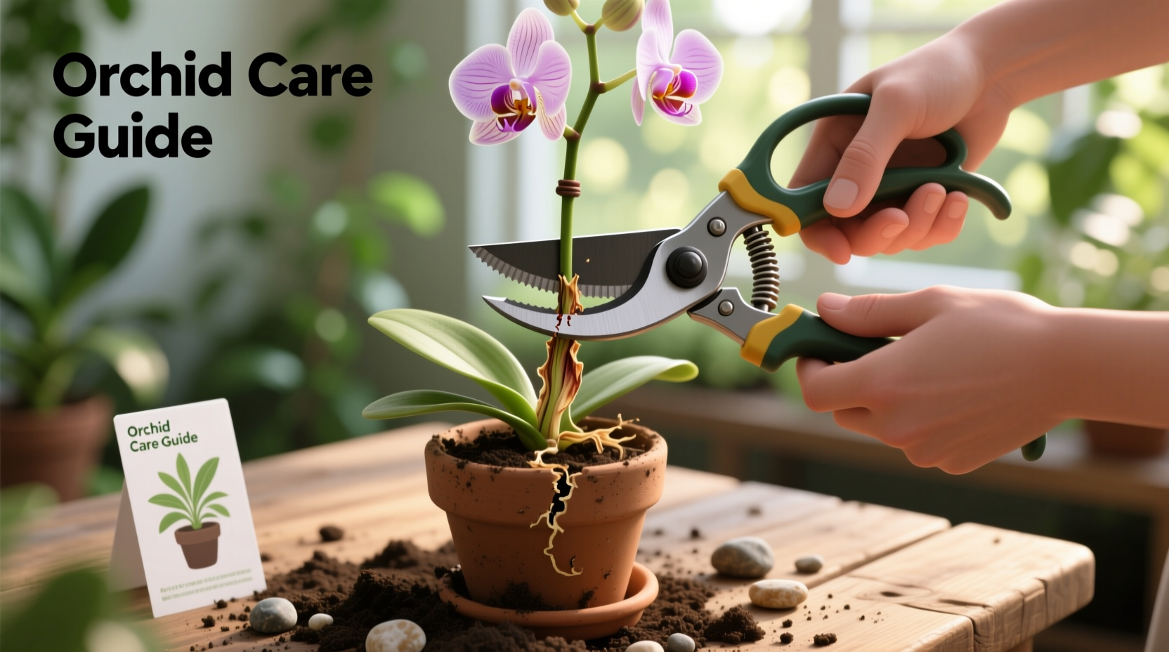 how to cut orchids after blooming