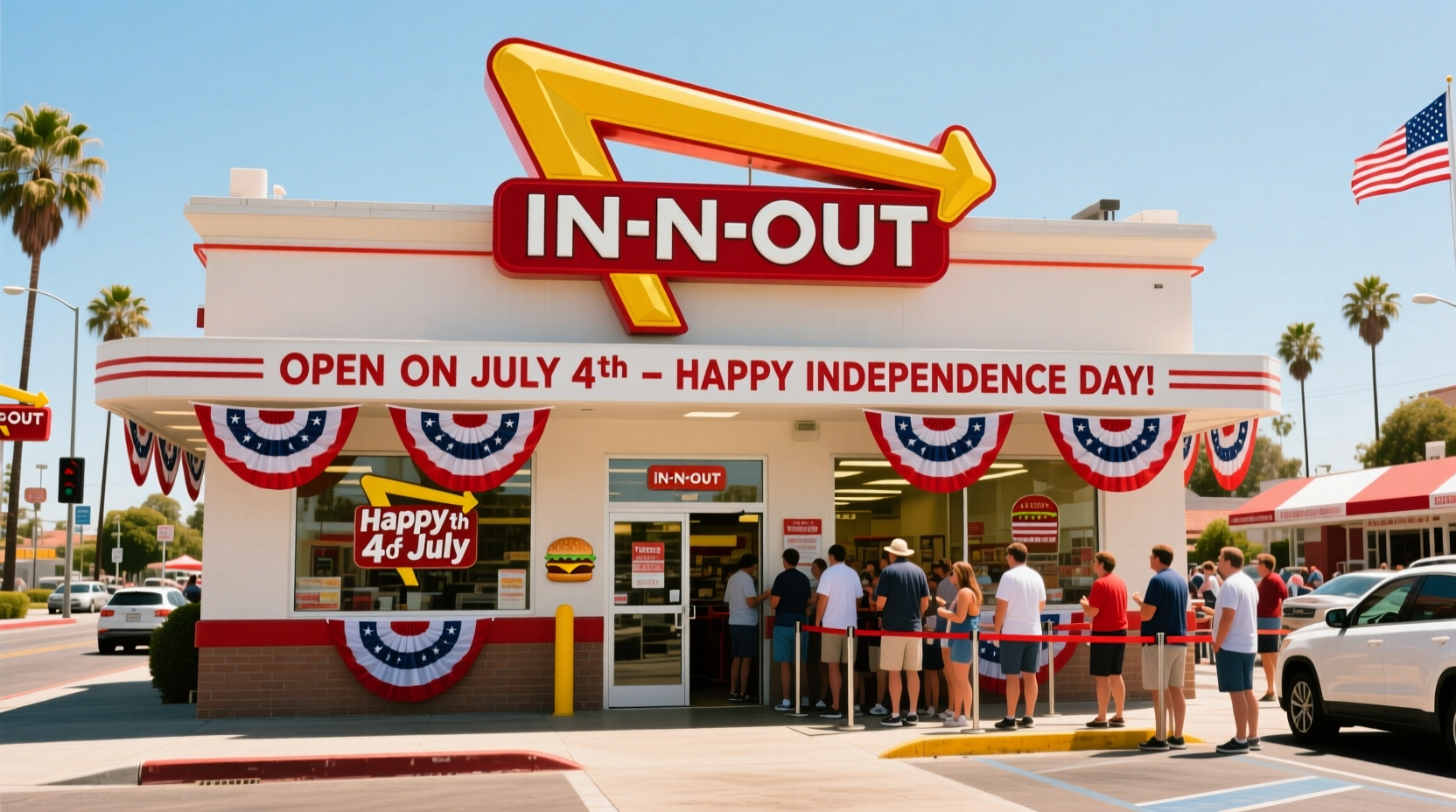 is in n out open on july 4th in california