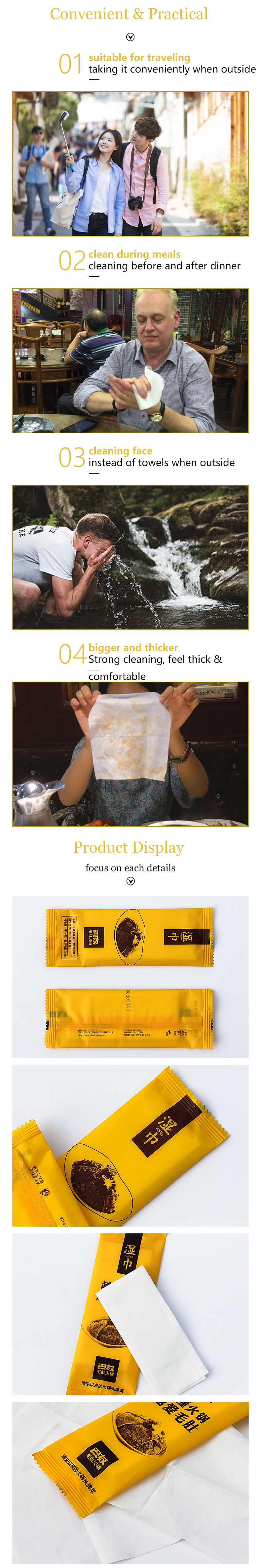 Custom Logo Individual Package Hand Wipes for Restaurants Advertising Promotion