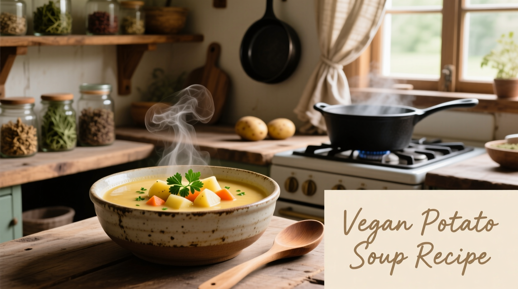 Creamy Vegan Potato Soup Recipe in 30 Minutes