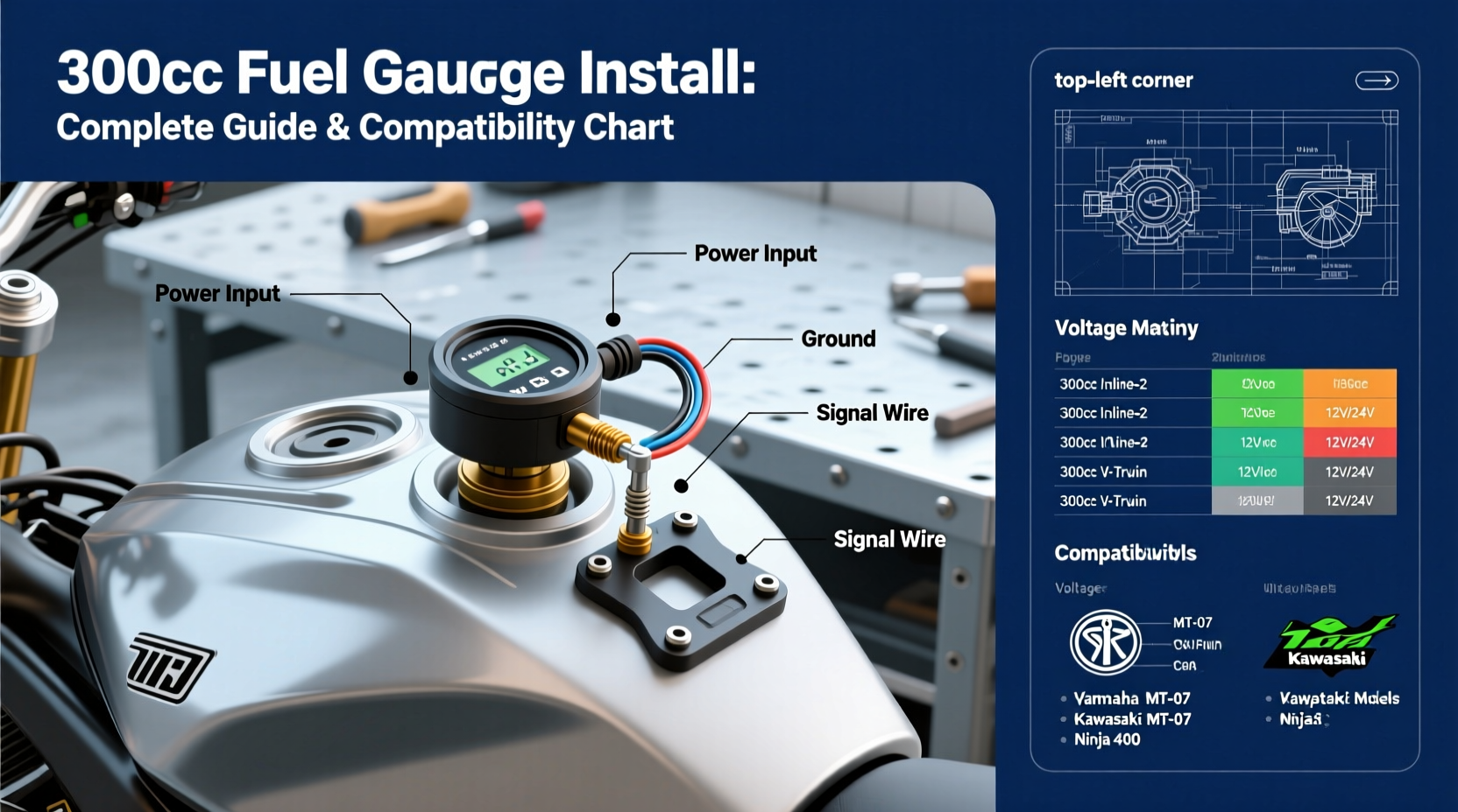 300cc fuel gauge install