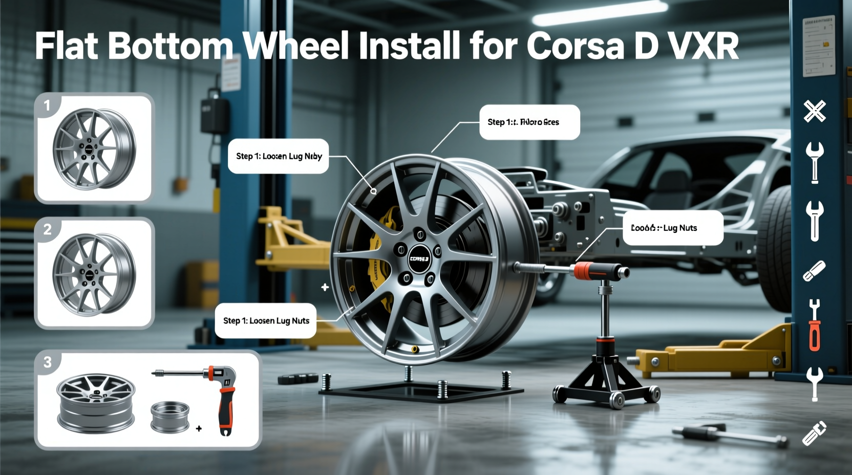 flat bottom wheel install corsa d vxr