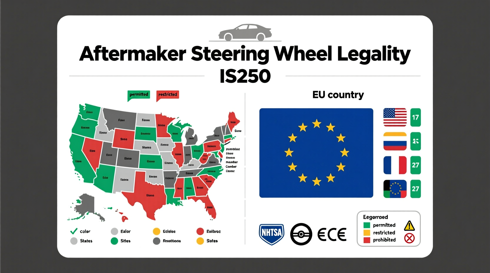 is250 aftermarket steering wheel law