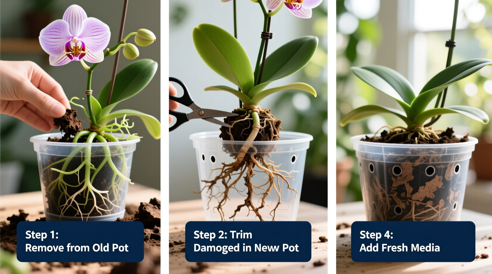 how do you repot a orchid