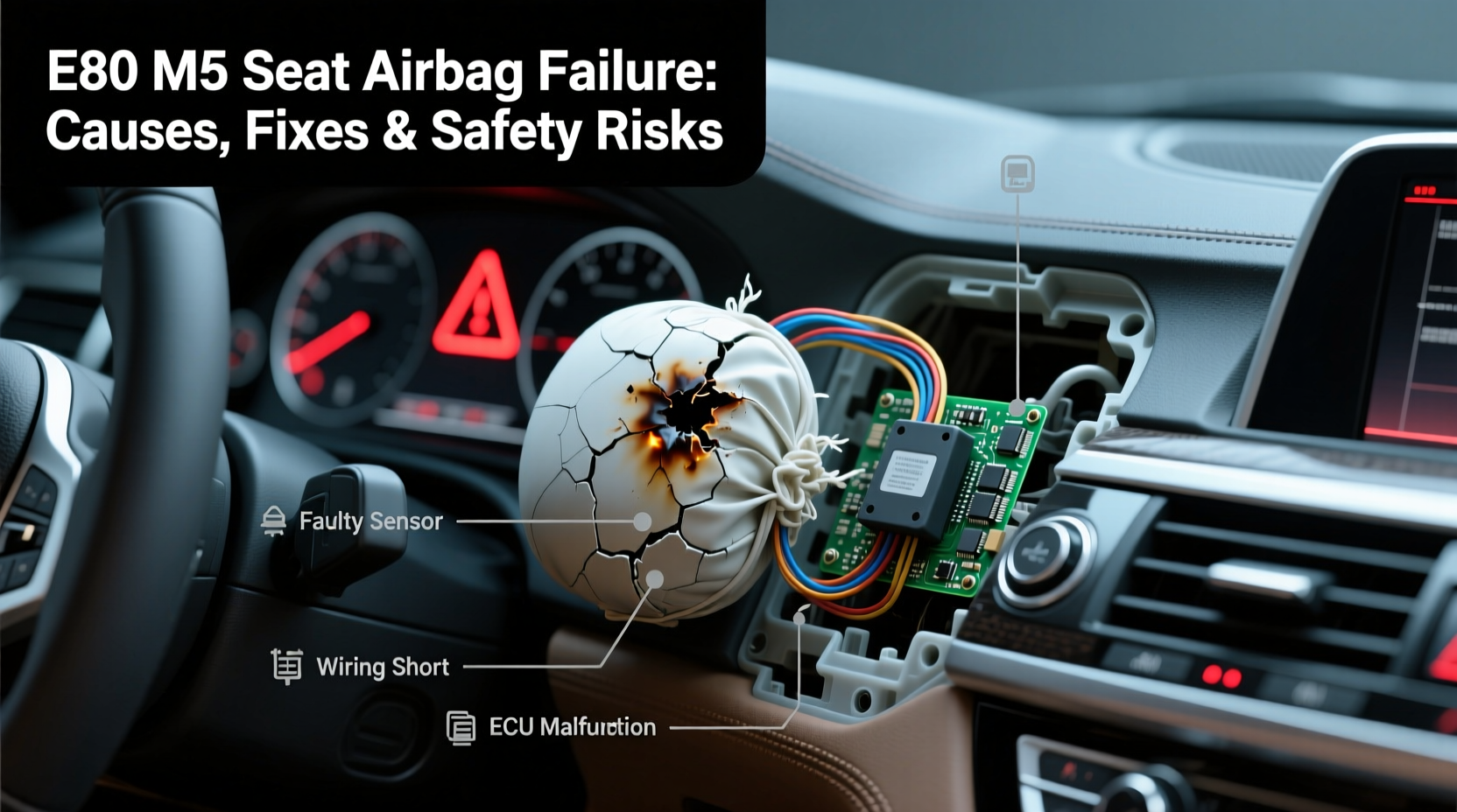 e60m5 seats airbag failure