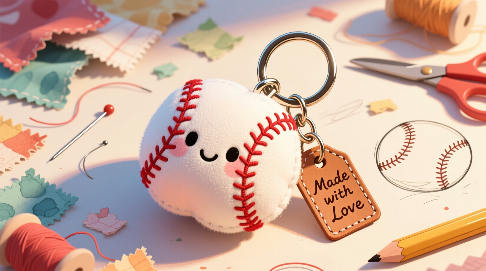 diy baseball plush keychain a simple and fun handmade craft tutorial