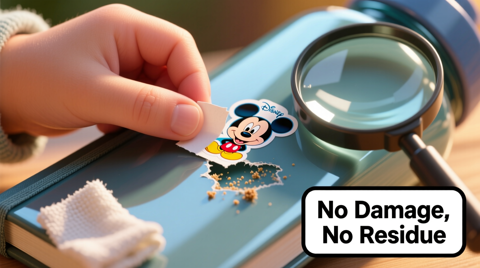 effective techniques to remove disney reward stickers without damage or residue
